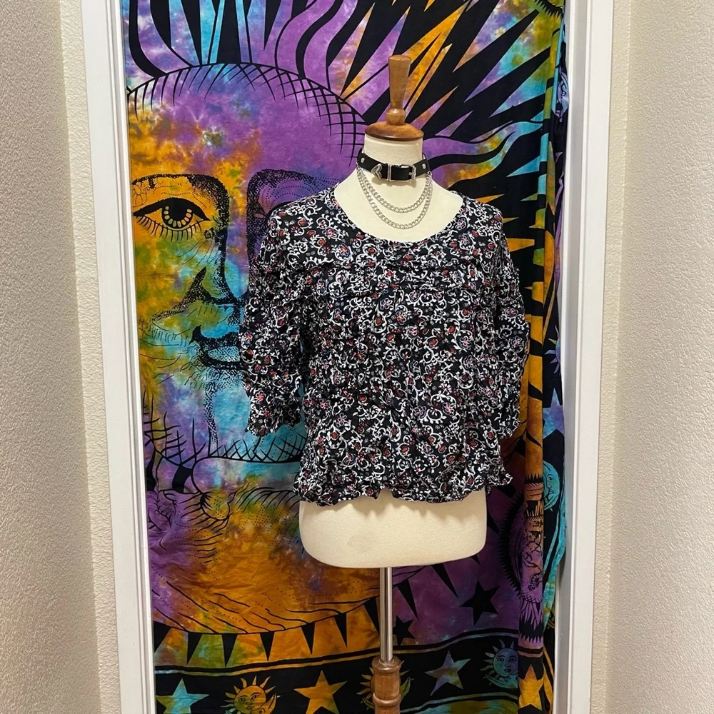 🌈 Lovely casual floral blouse - Picture 3 of 11